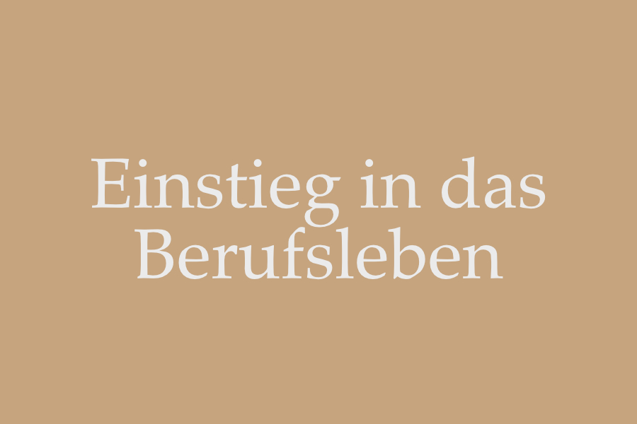 Einstieg in das Berufsleben